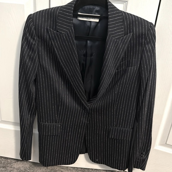 Golden Goose Deluxe Brand navy‎ pinstriped blazer large - Picture 1 of 12